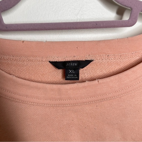 J. CREW Garment-Dyed "Cocoa Beach" Sweatshirt Peach Blush Pink {3J33} - Picture 4 of 6